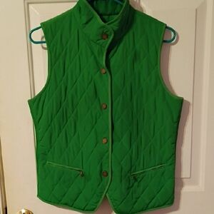 Talbots Vibrant Green Quilted Vest